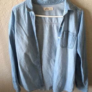 Hollister Light Wash Denim Shirt